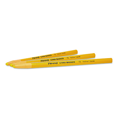 Dixon China Marker, 0.37" x 7", Yellow, 12/Pack (000730002)