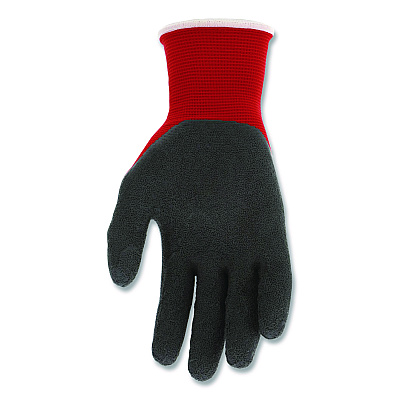 MCR Safety Ninja Flex Latex Coated Palm Gloves, EN388: 3131, 10" Long, Medium, Red/Gray, 12 Pairs (N9680M)