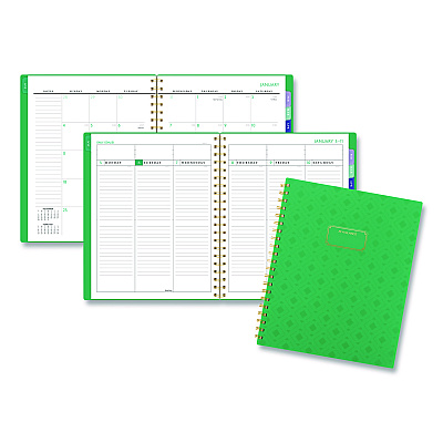 AT-A-GLANCE Badge Geo Weekly/Monthly Planner, 11 x 8.5, Green Cover, 13-Month (Jan-Jan): 2026 (1753G905)