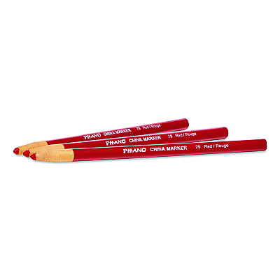 Dixon China Marker, 0.37" x 7", Red, 12/Pack (000790002)