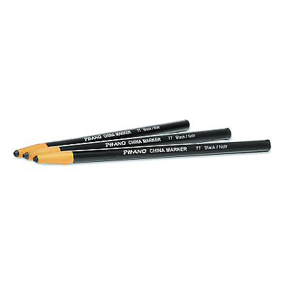 Dixon China Marker, 0.37" x 7", Black, 12/Pack (000770002)