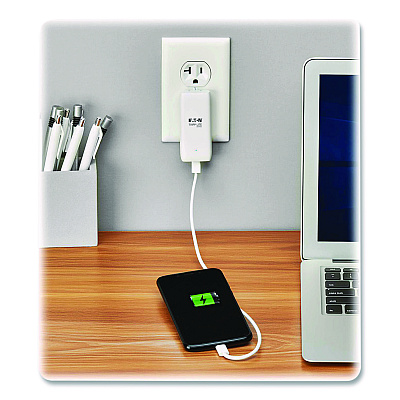 Tripp Lite Flat One-Port USB-C Wall Charger with GaN Technology, White (U280WF120C1G)