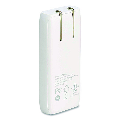 Tripp Lite Flat One-Port USB-C Wall Charger with GaN Technology, White (U280WF120C1G)