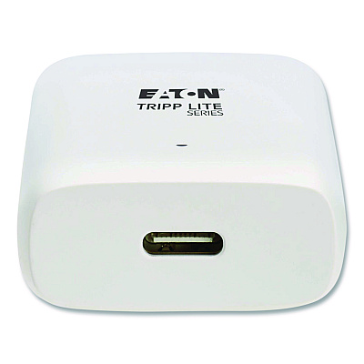 Tripp Lite Flat One-Port USB-C Wall Charger with GaN Technology, White (U280WF120C1G)
