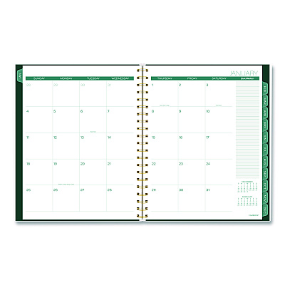 Cambridge Emerald Isle Weekly/Monthly Planner, 11 x 8.5, Green Marbled Cover, 12-Month (Jan-Dec): 2026 (1758905)