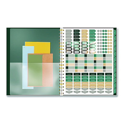Cambridge Emerald Isle Weekly/Monthly Planner, 11 x 8.5, Green Marbled Cover, 12-Month (Jan-Dec): 2026 (1758905)