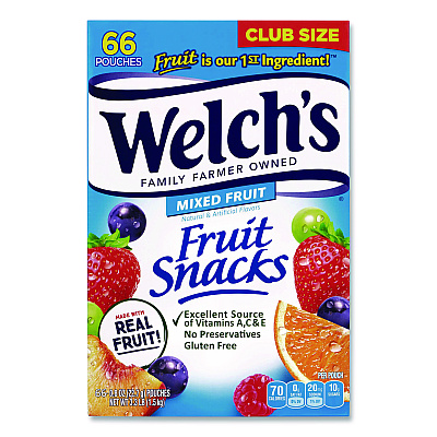 Snack Box Pros Doritos Nacho Cheese Tortilla Chips and Welch's Mixed Fruit Snacks, (50) 1oz Bag Chips, (66) 0.8 oz Pouch Fruit Snacks/Bundle (60004174)