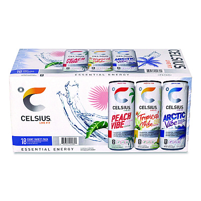 Kellogg's Celcius Vibe and Pop Tarts Variety Combo Pack,(18) 12oz Cans,(24) Frosted Strawberry/(24) Frosted Brown Sugar Cinnamon/Bundle (60004172)