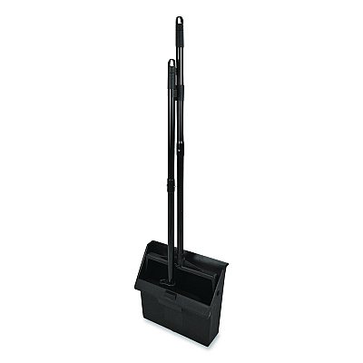 Carlisle Duo-Pan Upright Dust Pan and Broom, 11.8w x 36h, 24.5" Handle, Plastic, Black (36141503)