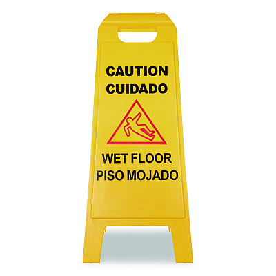 Carlisle Wet Floor Sign (English/Spanish), 11 x 25 x 25, Yellow (3690000)