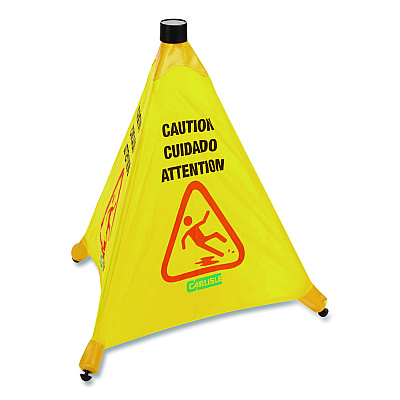 Carlisle Pop-Up Caution Cone, 18 x 22.25 x 20, Yellow (3694204)