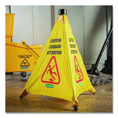 Carlisle Pop-Up Caution Cone, 18 x 22.25 x 20, Yellow (3694204)