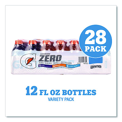 Gatorade Zero Variety Pack, Assorted Flavors, 12 oz Bottle, 28/Carton (22002527)