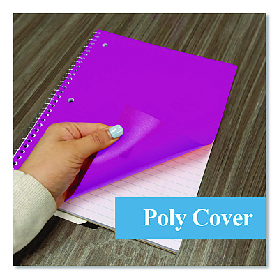 BAZIC Spiral Notebooks, 1-Subject, Wide/Legal Rule, Randomly Assorted Cover Color, (70) 10.5 x 8 Sheets (538)