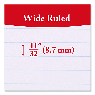 BAZIC Filler Paper, Side: 3-Hole Punched, Wide/Legal Rule, 150/Pack (568)
