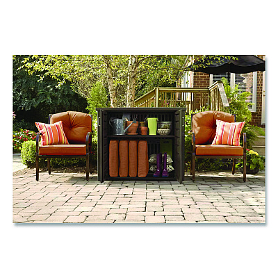 Rubbermaid Bridgeport Storage Cabinet, 16.44 cu ft, 4 ft x 2 ft x 3 ft, Black Oak (1889849)