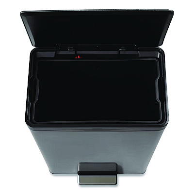 Rubbermaid Elite Step-On Trash Can, 12 gal, Metal, Charcoal Stainless Steel/Black (2112520)