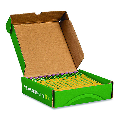 Ticonderoga My First Short Pencil with Eraser, 3.6 mm, HB (#2), Black Lead/Yellow Barrel, 36/Pack (X331360001)
