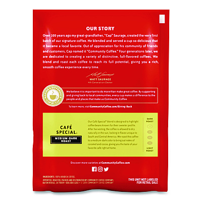 Community Coffee Cafe Special, 2.5 oz Packet, 40/Carton (CCI15104)