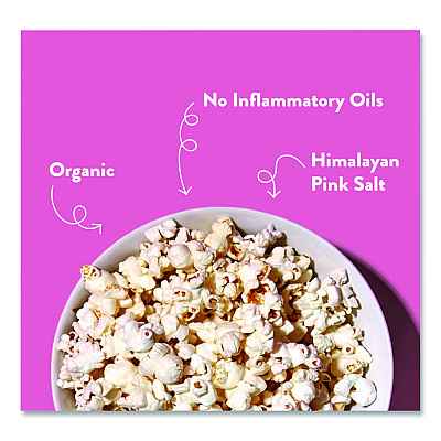 LesserEvil Snack Organic Himalayan Pink Salt Popcorn, 0.88 oz Bag, 18/Carton (LSN00141)
