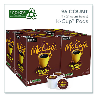 McCafe Breakfast Blend K-Cup, 24/Box, 4 Boxes/Carton (7468CT)