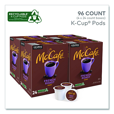 McCafe French Roast K-Cup, 24/Box, 4 Boxes/Carton (7466CT)