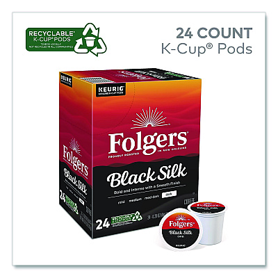 Folgers Gourmet Selections Black Silk Coffee K-Cups, 96/Carton (6662CT)