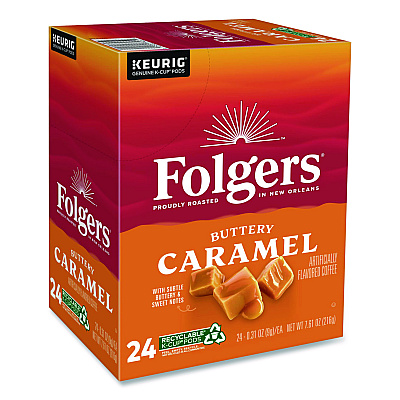 Folgers Buttery Caramel Coffee K-Cups, 96/Carton (6680CT)