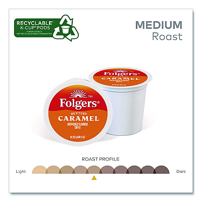 Folgers Buttery Caramel Coffee K-Cups, 96/Carton (6680CT)