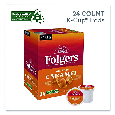 Folgers Buttery Caramel Coffee K-Cups, 96/Carton (6680CT)