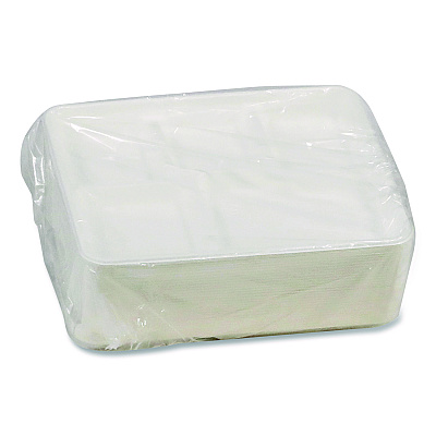 Pactiv Evergreen Compostable Fiber Blend School Lunch Tray, 10 x 8 x 1, White, 240/Carton (MC58000SBB)