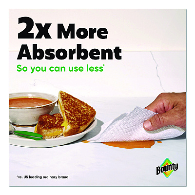 Bounty Select-a-Size Kitchen Roll Paper Towels, 2-Ply, 5.9 x 11, White, 123 Sheets/Triple Roll, 6 Rolls/Carton (16020)