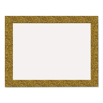 Royal Brites Glitter Poster Board, 22" x 28", Heavyweight, White with Gold Border, 25/Pack (24448M)