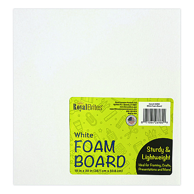 Royal Brites Foam Board, 15" x 20", 3/16" Thick, White, 10/Pack (26984)
