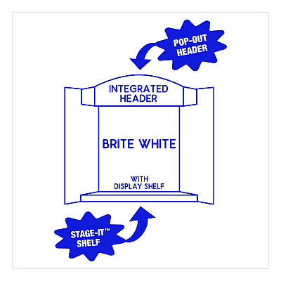 Royal Brites Stage It Display Board, 37" x 44", 1-Ply, Corrugate, White, 5/Pack (27146)