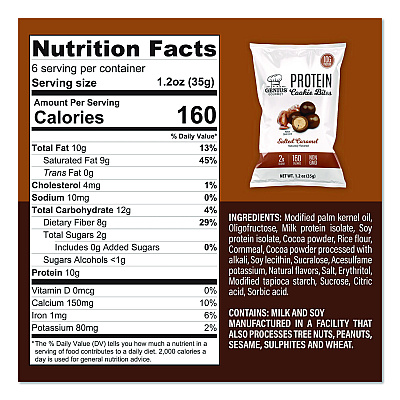 Genius Gourmet Protein Cookie Bites Variety Pack, Salted Caramel and Milk Chocolate, 1.2 oz Bag, 14/Box (22002521)