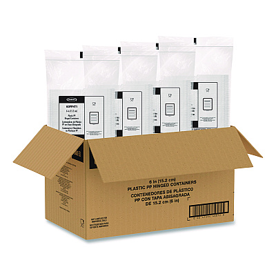 Dart Microwaveable Hinged Containers, ProPlanet, 6.31 x 6.31 x 3, Clear, Plastic, 300/Carton (60PPHT1)