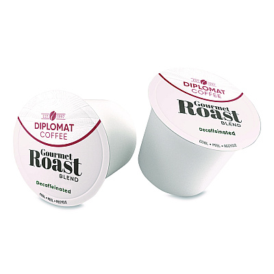 Diplomat Coffee Gourmet Decaffeinated DC-Cup, 10 g, 48/Carton (CDCCUPGR4810)