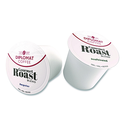 Diplomat Coffee Gourmet Decaffeinated DC-Cup, 10 g, 48/Carton (CDCCUPGR4810)