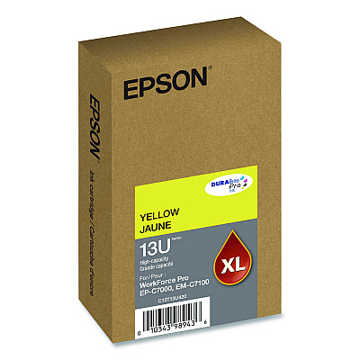Epson T13U420 (T13U) DURABrite Pro High-Yield Ink, 4,600 Page-Yield, Yellow