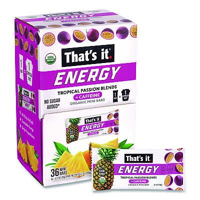 Thats it Organic Energy Bars, Tropical Passion Blend, 0.7 oz Bar, 36/Box (22002519)