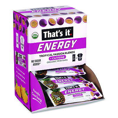 Thats it Organic Energy Bars, Tropical Passion Blend, 0.7 oz Bar, 36/Box (22002519)