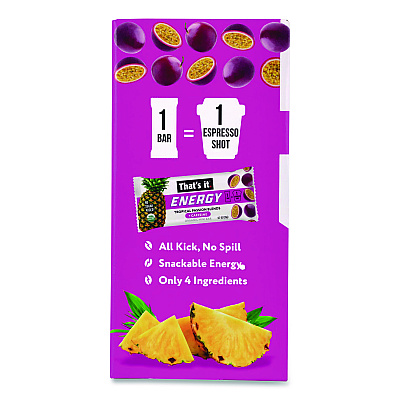 Thats it Organic Energy Bars, Tropical Passion Blend, 0.7 oz Bar, 36/Box (22002519)