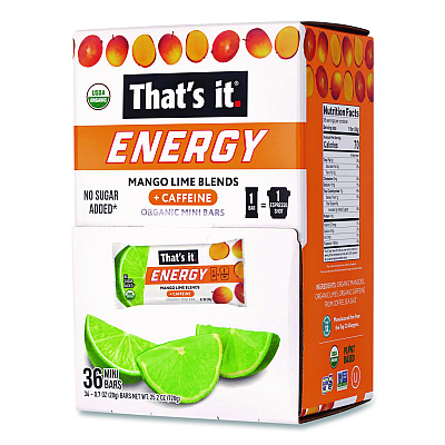 Thats it Organic Energy Bars, Mango Lime, 0.7 oz Bar, 36/Box (22002520)
