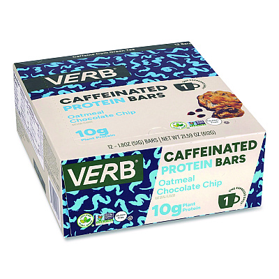 VERB Energy Caffeinated Protein Bar, Oatmeal Chocolate Chip, 1.8 oz Bar, 12/Box (22002523)