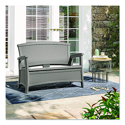 Suncast Elements Loveseat with Storage, 47" x 29.75" x 35.5", Dove Gray (BMWB5000DG)