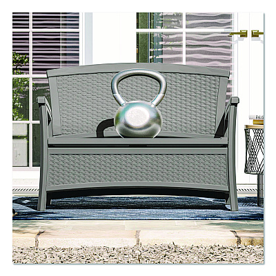 Suncast Elements Loveseat with Storage, 47" x 29.75" x 35.5", Dove Gray (BMWB5000DG)