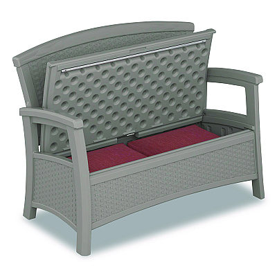 Suncast Elements Loveseat with Storage, 47" x 29.75" x 35.5", Dove Gray (BMWB5000DG)