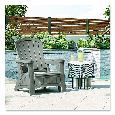 Suncast Adirondack Chair with Storage, Supports Up to 375 lb, 14.5" Seat Height, 30" x 32.5" x 38.5", Dove Gray (BMAC1000DG)