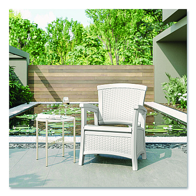 Suncast Elements Club Chair with Storage, Supports Up to 300 lb, 17" Seat Height, 25.25" x 29.75" x 35.5", Ice Cube (BMCC1800CB)
